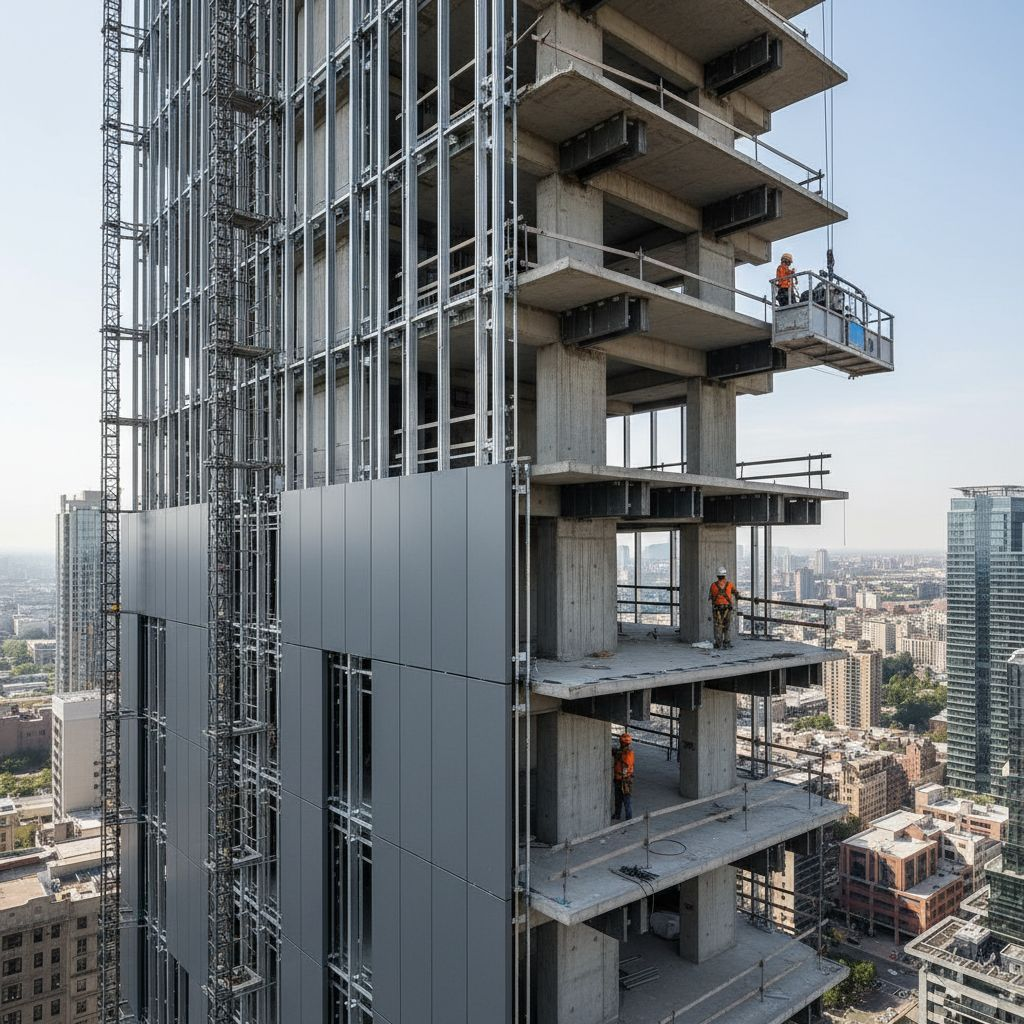 Сравнение межэтажной и классической подсистем на фасаде многоэтажного здания