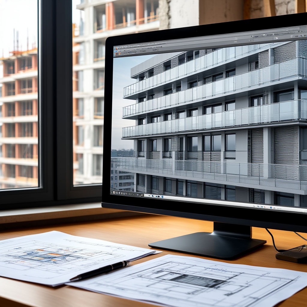 Схема прочностного расчёта вентилируемого фасада на экране инженера