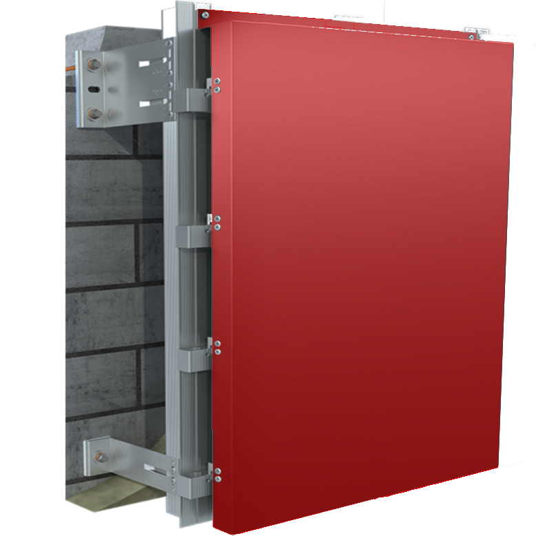 Кронштейны REVENTAL, закреплённые на несущей стене под подсистему фасада