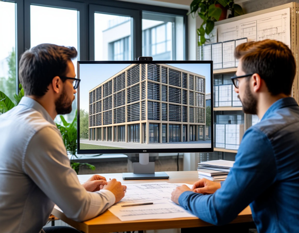 BIM модель вентилируемого фасада REVENTAL на экране архитектора