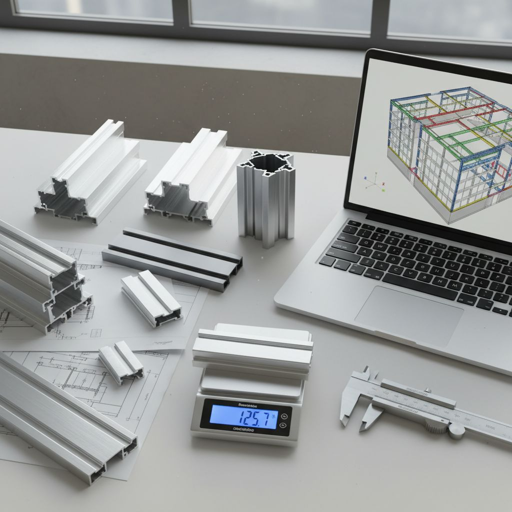 Сравнение алюминиевых и стальных профилей подсистемы вентфасада на рабочем столе